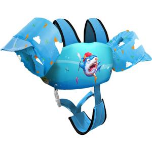 Chriffer Kids Swim Vest Life Jacket for 30-55 Pounds Boys and Girls, Toddler Floaties with Shoulder Harness Arm Wings for 2,3,4,5,6,7 Years Old Baby (Blue)