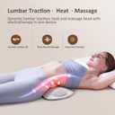 4-in-1 Lumbar Massager,Lumbar Support Pillow Lower Back Massager with Vibration, Airbag Traction & Heating for Back & Waist Comfort