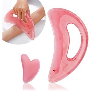 Large Body Gua Sha Tool - Resin Guasha Tool for Body, Face, Back, Legs, Body Sculpting Tools for Eliminate Cellulite and Promote Lymph Circulation, Pink