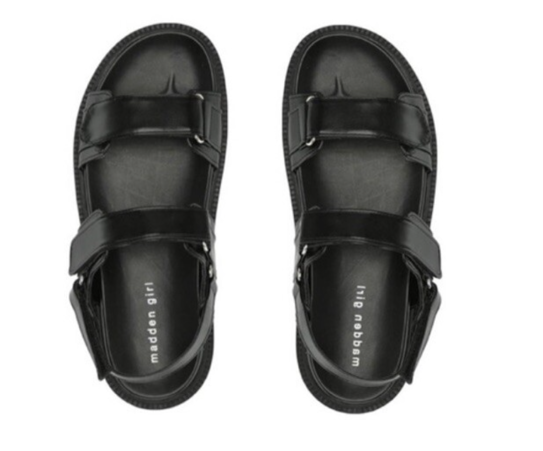 Madden Girl Amore Footbed Sandals Black Size 5