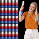 Junkin 90 Pcs 4th of July Glow Sticks Bulk 15. 8" Independence Day Red White and Blue LED Foam Lighted Sticks Patriotic with 3 Flashing Modes for Memorial Day Birthday Party