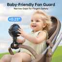 GUSGU Baby Stroller Fan with Clip, Rechargeable & Battery Operated Portable Fan with 16H Max Runtime, Hands Free 360 Adjustable Quiet Personal Fan for Travel, Car Seat, Crib, Trolley, Bedroom (Black)