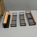 4 Pack Magnetic Spice Storage Rack Organizer for Refrigerator and Oven, Wood Fridge Organizers and Storage