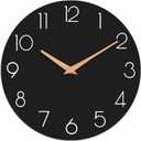 cicininc Wall Clock, Black Silent Non-Ticking, Decorative Battery Operated Wall Clocks for Bedroom, Kitchen, Home, Office, School, Hotel (8 Inch)