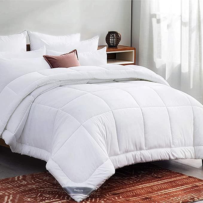 Bedsure White Comforter Queen Duvet Insert 116x98 - Down Alternative Bed Comforter for Queen Size Bed with Corner Tabs