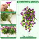 2 x Homsunny Artificial Fake Flowers Plants UV Resistant, Faux Petunias Silk Flowers for Outdoors No Fade, Fake Outdoor Flowers for Planters Spring, Realistic Home Garden Balcony Yard Decor (Purple)