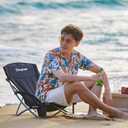 KingCamp Low Beach Chairs 2 Pack, Folding Portable Chairs for Adults