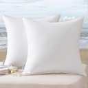 MIULEE Pack of 2 Decorative Outdoor Waterproof Pillow Covers Square Garden Cushion Sham Throw Pillowcase Shell for Spring Patio Tent Couch  30×30 cm White