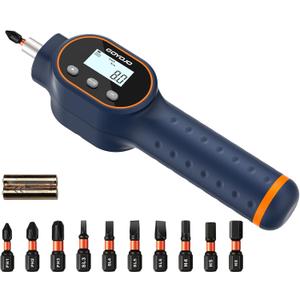 GOYOJO Digital Torque Screwdriver 7.08-70.8 in-lb/0.8-8Nm, 1/4 Adjustable Inch Pound Torque Wrench Screwdriver Set with Strong Magnetic Bits,999 Data, for Gunsmithing, Electronics and Mounting