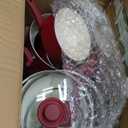 GreenLife 16 Piece Nonstick Cookware Set, Soft Grip Non-Toxic PFAS-Free Ceramic Pots & Pans, Dishwasher & Oven Safe, Frying, Sauce, Saute, Utensils, Glass Lids, Stay-Cool Handles, Wobble Free, Red