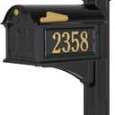 Balmoral Side Plaques Mailbox Post Package -Black