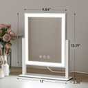 Vanity Mirror with Lights, 3-Color Dimmable & Adjustable Lighted Makeup Mirror with Smart Touch and 360 Rotation