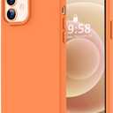 LOVE 3000 Designed for iPhone 12 Case/iPhone 12 Pro Case, Premium Silicone with [Soft Anti-Scratch Microfiber Lining] Shockproof Protective Phone Case for Men Women Girls 6.1", Bright Orange