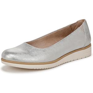 Naturalizer Womens Idea Slip on Ballet Flat (10 Wide, Silver Metallic)