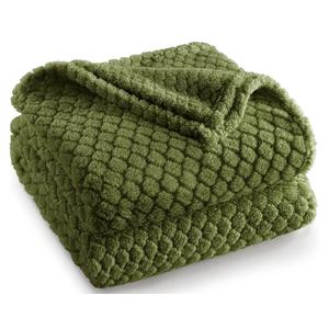 Fleece Throw Blanket for Couch and Bed,Extra Soft Warm Decorative Fuzzy Throws for Women,Lightweight Cozy Blankets Size 50x60 Inches, Olive Green