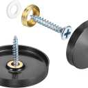 uxcell 16 Pcs Screw Covers Caps, 304 Stainless Steel Mirror Screws Decorative Caps Cover Nails, Mirror Screws Fasteners for Sign Advertising Hardware Construction, 40mm Diameter, Black