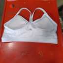 RUNNING GIRL Sports Bra for Women Ruched V Neck - Y Back Spaghetti Thin Strap Wireless Padded Medium Support Yoga Crop Top WX3094 White, XL