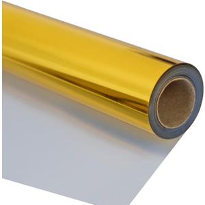 guangyintong Soft Metal Heat Transfer Vinyl Glossy Gold HTV Rolls, 12" x 12ft PU Stretchy Iron on Vinyl for T-Shirts, HTV Vinyl for All Cutter Machine Easy to Cut & Weed for Heat Vinyl Design