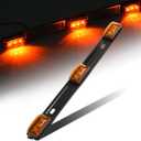 Partsam Amber 12V LED Tow Truck Light Bars, LED Identification Bar Lights Marker Lights, 14.17" Amber ID Bar Marker Lights, Truck Trailer Identification Light Bar for Trailers Over 80" Wide