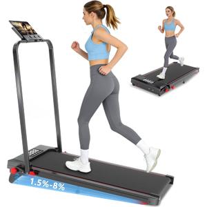 Walking Pad with Handle Bar and Incline, 3 in 1 Under Desk Treadmill with Hiking Mode, 2.5HP Low Noise Walking Treadmill Pad with Remote Control,Portable Treadmills for Home Office, Led Display (Black)