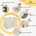 Explore Land 30 inches Dog Crate Cover Heavy Duty Polyester Pet Kennel Sunshade Universal Fit for Wire Cage (Light Tan)
