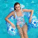 Jasonwell Inflatable Pool Float Chair - Pool Floaties Chair Floats Loungers for Swimming Pools Floating Lounger with Cup Holders Toy Party Floaties for Adults L