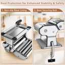 Pasta Maker - 7 Thickness Settings Pasta Roller & 2-in-1 Cutter, Stainless Steel Pasta Machine for Spaghetti, Fettuccine, Ravioli, Lasagna - Includes Hand Crank & Table Clamp