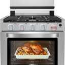 AMZCHEF RV Gas Range 21 Inches Tall,1.77 Cu.Ft Propane Range Oven with 3 Burners Stove for RV, Apartment, Mobile Home, Stainless Steel.