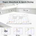 DOUBFIVSY Large Stone Dish Drying Mat for Kitchen Counter, 24"16" Collapsible Kitchen Dish Drying Mat, Absorbent Diatomaceous Earth Bath Mat Quick Dry for Dishes Bottles Cups (Gold, 24" x 16")