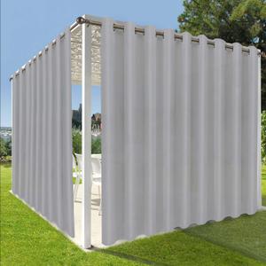 OutdoorLines Waterproof Outdoor Curtains for Patio-Privacy Sun Blocking Grommet Curtain Panel Weatherproof, UV Resistant Curtains for Gazebo, Front Porch, Pergola Light Gray 150W x 84L Inch 1 Panel
