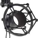 2 x Etopars Microphone Shock Mount Mic Anti Vibration Suspension Studio Shock Mount Holder Clip 50mm for 48mm-60mm Diameter Condenser Mic Black