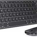 Bluetooth Keyboard and Mouse Combo for Mac, SKM64-2 Rechargeable Slim Wireless Keyboard Mouse Compact, 3 Multi-Device Connection, Compatible for Mac, MacBook Pro/Air, iPad, Black Gray