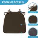IASEAHK Chair Cushions for Dining Chairs Set of 4, Non Slip Kitchen Chair Pads, 17" x 16" x 2", Indoor Dining Chair Cushions with Ties, D-Shaped Seat Cushions for Kitchen Chairs, Brown