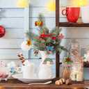 JIALEIXI Wooden DIY Christmas Ornaments, 42PCS Christmas Tree Decorations, Wooden Art Magnets Crafts Painting Kit Hanging Decorations for Home Party Holiday Indoor