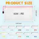 Handepo 100 Pack Mesh Zipper Pouch Pencil Pouches Bulk Clear Storage Bag Small Waterproof Purse Bag Multipurpose for Cash Board Game Passport Office(A6/9.45x4.53in,White Pouch Multicolor Zipper)