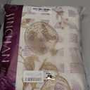 jinchan Linen Curtains Floral Curtain for Living Room 63 Inch Length French Rod Pocket Light Filtering Toile Print Farmhouse Bedroom Curtains Window Drapes Set, 2 Panels, Brown (Floral Tan on Beige)