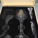 Mr and Mrs Wine Glasses, Wedding Gifts for Couples, Engagement Gift for Newlyweds, Bridal Shower Gift, Anniversary Wine Glass Wine Opener Stopper with Engraved Wooden Keepsake Box for Bride and Groom, Mr and Mrs Wine Wine Glasses Set incomplete set