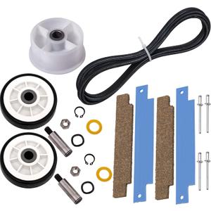 BlueStars 12001541 303373 Dryer Roller Kit, 306508 Drum Bearing Kit, WP6-3700340 Idler Pulley & WP33002535 Drum Belt Fit for Crosley Jenn-Air Maytag Neptune 3000 Series MDE6000AYW MDE5500AYW