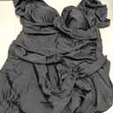 One Piece Swimdress Tummy Control Ruffle Swimsuit for Women Tie Knot Swim Dresses V Neck Bathing Suit Skirt (XX-Large, Black)