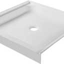 Fine Fixtures Single Threshold Acrylic Shower Base - Non-Slip Textured Surface, Durable Shower Floor Pan 30" x 30" for Easy Installation, White Color for Modern Bathrooms