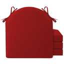 KCVV Chair Cushions for Dining Chairs 4 Pack 17''x16''Kitchen Chair Pads with Washable Cover Indoor Dining Chair Cushion with Ties and Non-Slip Backing Chair Pads for Dining Chairs (Burgundy)