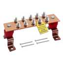 Copper Grounding Bar Kit - 7.8" Copper Bus Bar with 10 Terminal Positions and UL Material BusBar Insulator (7.88"*2" 600A)
