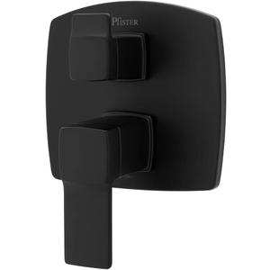 Pfister Deckard Stacked Shower Two Handle Diverter Trim in Matte Black (Valve Not Included)