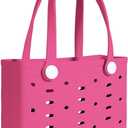 Small Rubber Beach Bag for kids, Travel Tote Bag for the Beach Boat Pool (Roes Red)