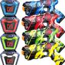 BAIAI Laser Tag Guns Set of 4 with Digital LED Vests Score Display,Cool Outdoor Toys for Kids Ages 8 9 10 11 12+ Boys Girls Children Teens Adults Birthday Gifts Toys Christmas