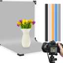 Small Backdrop Stand 1.3x2.6ft, Flat Lay Seamless Paper Props, Detachable Crossbar, Portable Background Stand Support for Photography, Table Backdrop Holder for Makeup Food Small Product Photography