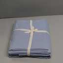 BESTOUCH Duvet Cover Set 100% Washed Cotton Linen Feel Super Soft Comfortable Chic Lightweight 3 PCs Home Bedding Set Solid Cornflower Blue Full/Double (Full (80" x 90"))