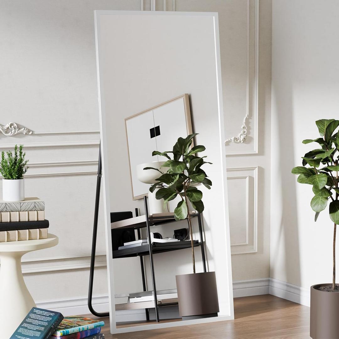 Koonmi 71"x30" Floor Mirror Full Length, Bedroom Floor Body Mirror with Stand, Large Silver Mirror, Leaning, Standing or Hanging Horizontally/Vertically