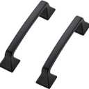 Ravinte 10Pack Solid 3-3/4" Square Foot Cabinet Arch Pull Kitchen Cabinet Handles Matte Black Cabinet Pulls Black Drawer Pulls Kitchen Cabinet Hardware Kitchen Handles for Cabinets Cupboard Handles (3-3/4 Inch Hole Center)