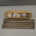 Wood Curtain Rods for Windows: 1 Inch Diameter Adjustable Heavy Duty Curtain Rod 48" to 86" with Imitation Wood Grain Leaf Pattern Finials